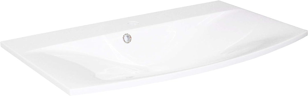 FACKELMANN Waschbecken Lugano/Waschtisch aus Gussmarmor/Masse (B x H x T): ca. 80 x 16 x 46 cm/hochw