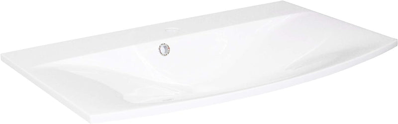 FACKELMANN Waschbecken Lugano/Waschtisch aus Gussmarmor/Masse (B x H x T): ca. 80 x 16 x 46 cm/hochw