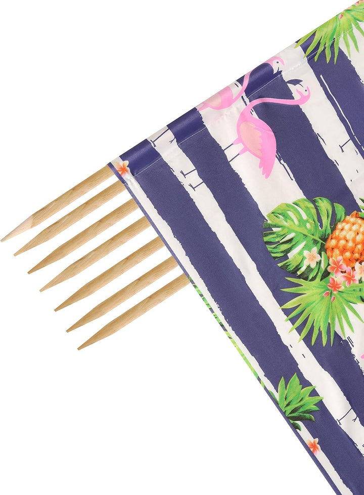 Ladeheid Windschutz Strand Sichtschutz mit Holzstab praktisches Strand Zubehör LAEX001 10 m Ananas,