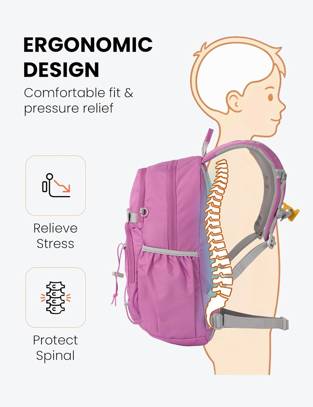 SKYSPER Kinderrucksack 15L komfortabler Wanderrucksack Kinder Rucksack Wandern für Jungen & Mädchen