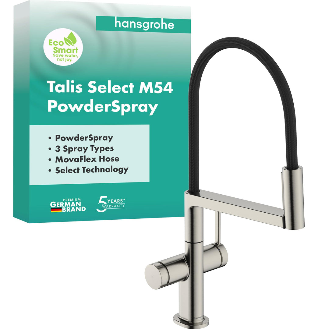 hansgrohe Talis Select M54 PowderSpray Küchenarmatur mit flexiblem Auslauf und Brause, SemiPro, 3 St