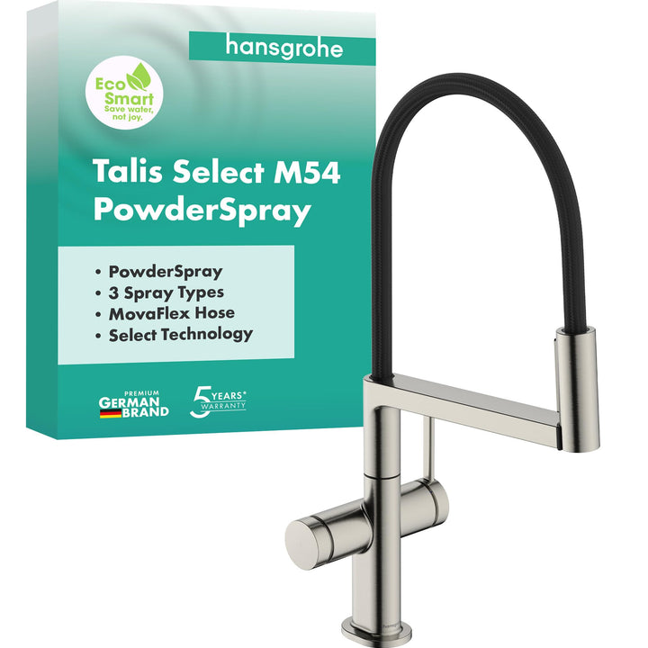 hansgrohe Talis Select M54 PowderSpray Küchenarmatur mit flexiblem Auslauf und Brause, SemiPro, 3 St