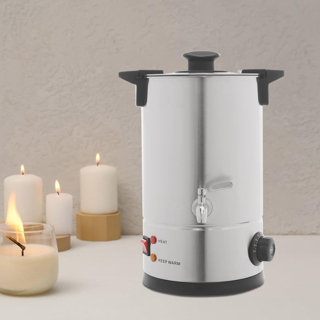Kazafa 1800W 220V 8L Elektrischer Wachsschmelztopf mit Deckel, Wasserhahn | Automatische Abschaltfun