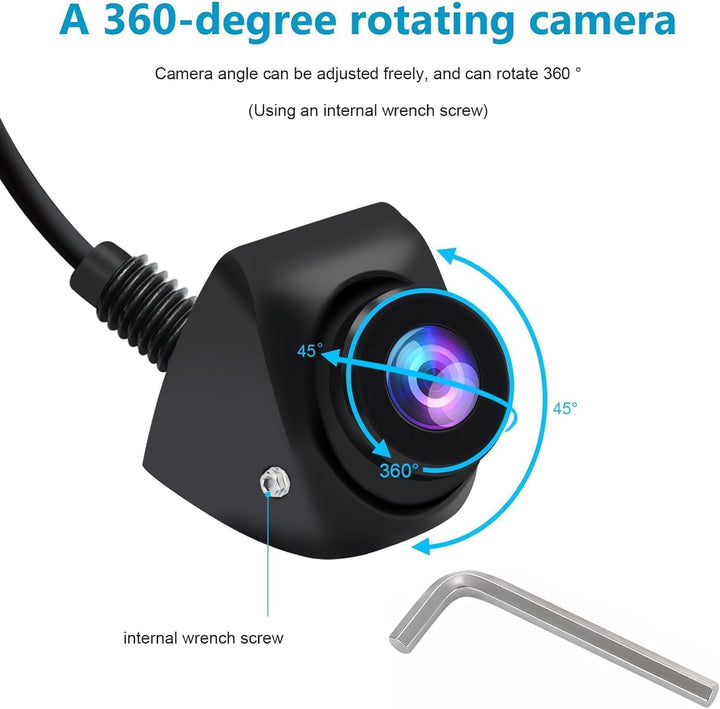 OBEST 1080P Rückfahrkamera Auto Rückfahrkamera, 360°+45° Einstellbare Wasserdicht Rückfahrkamera, 17