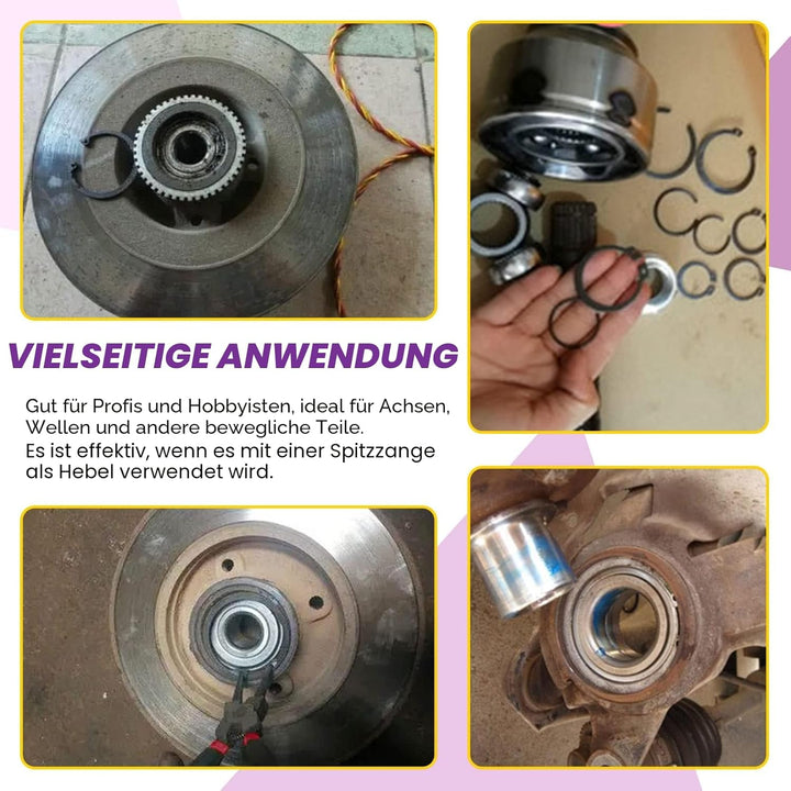 Swpeet 262 Stück 4-in-1 Sprengringzange mit 6 Grössen 4 mm bis 30 mm Legierung Stahl Aussen-Halterun
