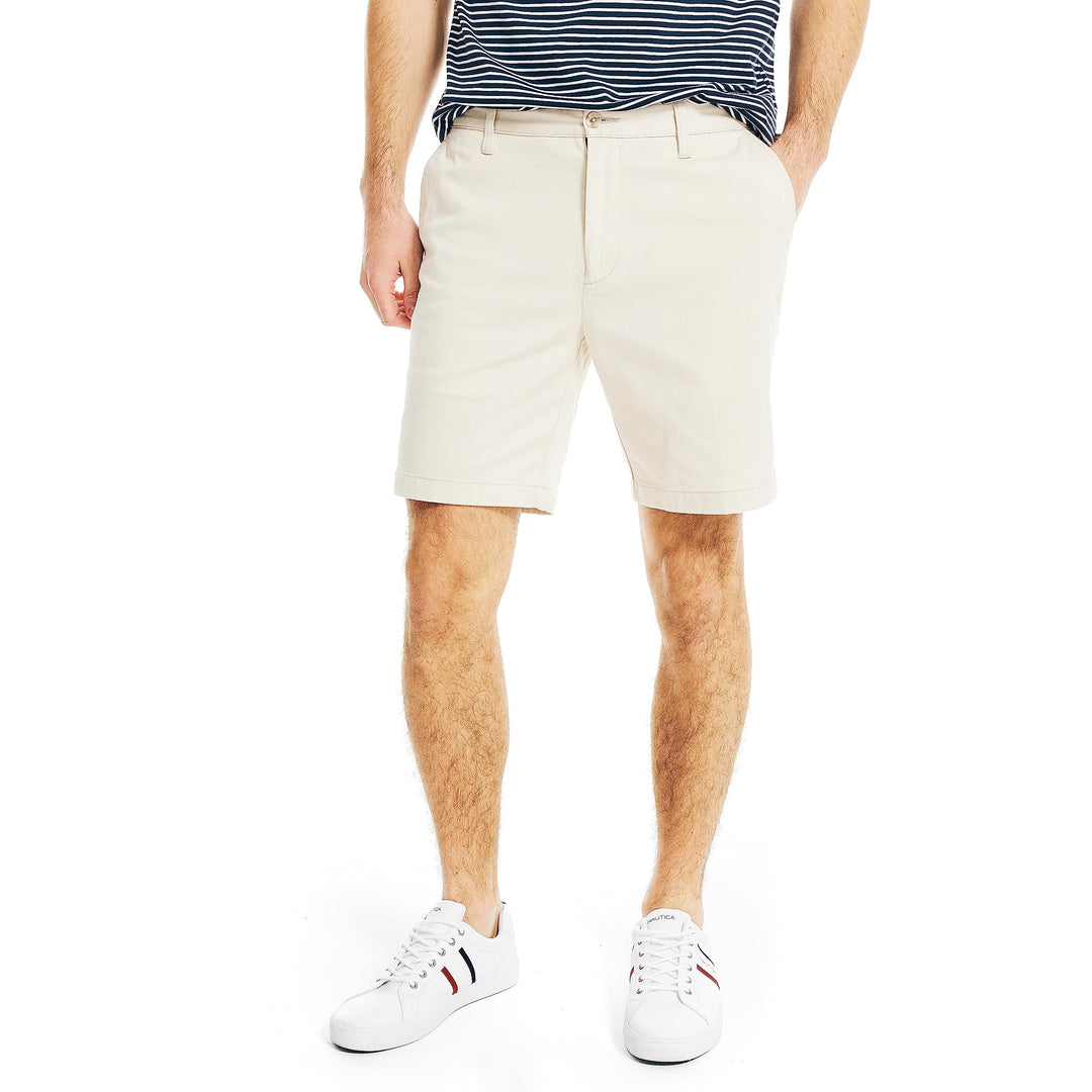 Nautica Herren Classic Fit Flat Front Stretch Chino Deck Lssige Shorts 30 Nautica Stone, 30 Nautica