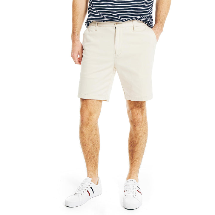 Nautica Herren Classic Fit Flat Front Stretch Chino Deck Lssige Shorts 30 Nautica Stone, 30 Nautica