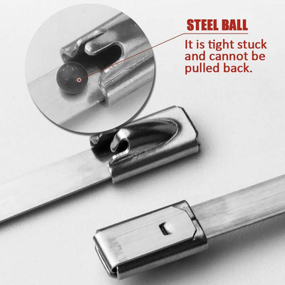 MgcTolBox Edelstahl Kabelbinder Lang 800x7.9mm, Kabelbinder Metall | 20 Stück 7.9 x 800mm, 7.9 x 800