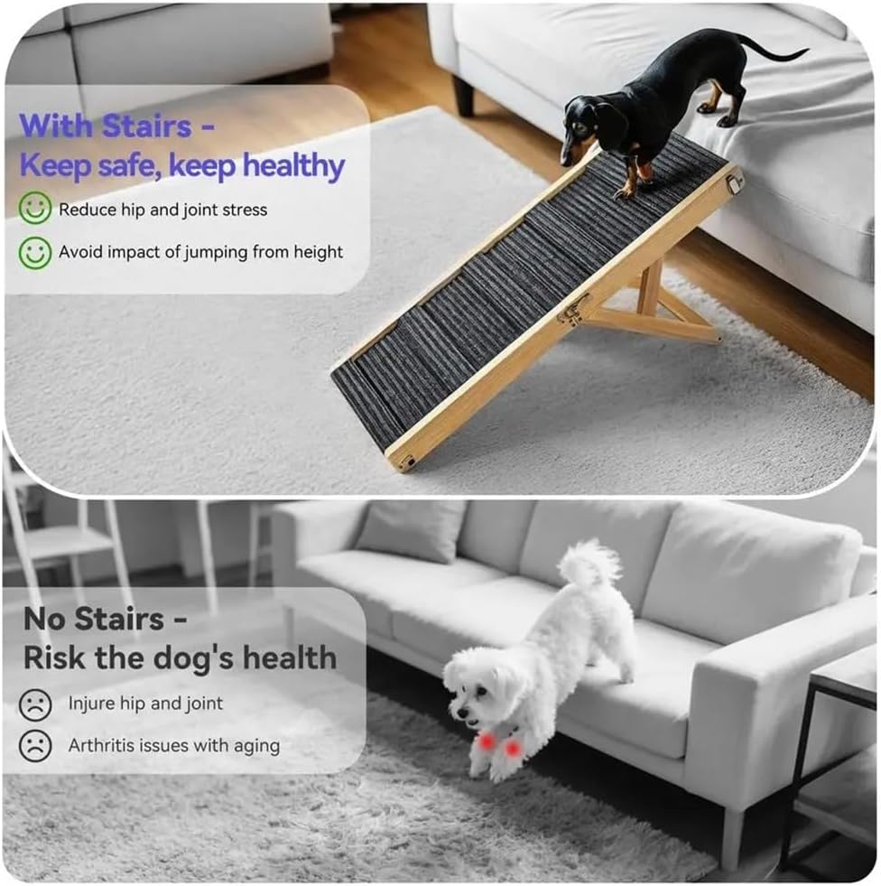 NEWFUN Hunderampe Sofa, Haustiertreppe für kleine Hunde und Katzen, ausgestattet mit rutschfesten Ma