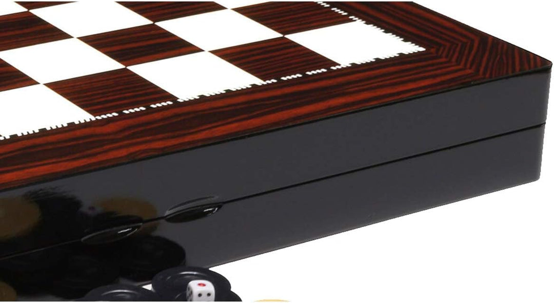 PrimoLiving Deluxe Holz Backgammon Set Porto – 25,5 x 26,4 cm - inklusive Schachbrett S Porto, S Por