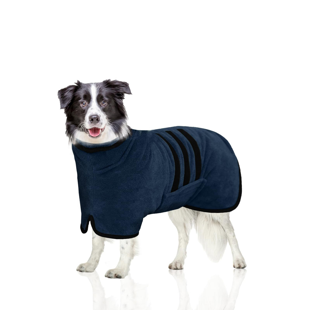 WUFANC Hundebademantel, Bademantel Hund aus Mikrofaser, Extra Saugfähig und Schnelltrocknend, Hunde