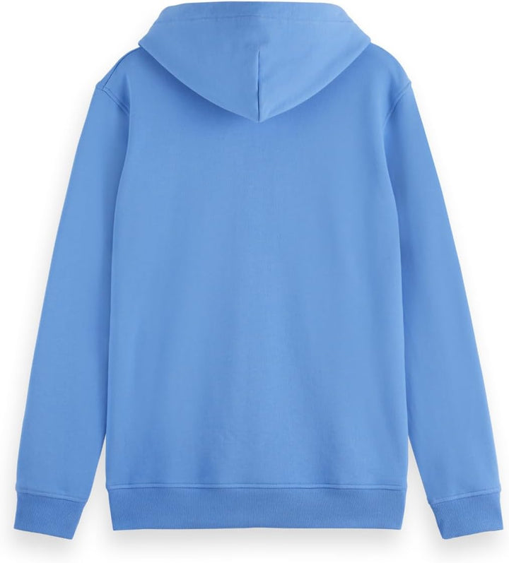 Scotch & Soda Herren Essential Badge Logo Hooded Sweatshirt S Blue Bonnet, S Blue Bonnet