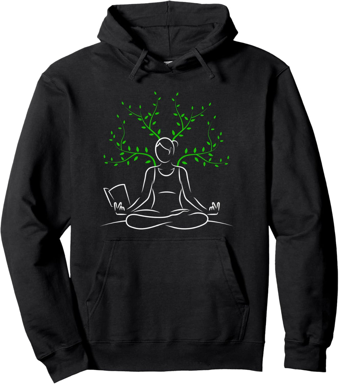 Yogi Spiritualität Buddhismus - Asana Lotus Bücher Yoga Pullover Hoodie