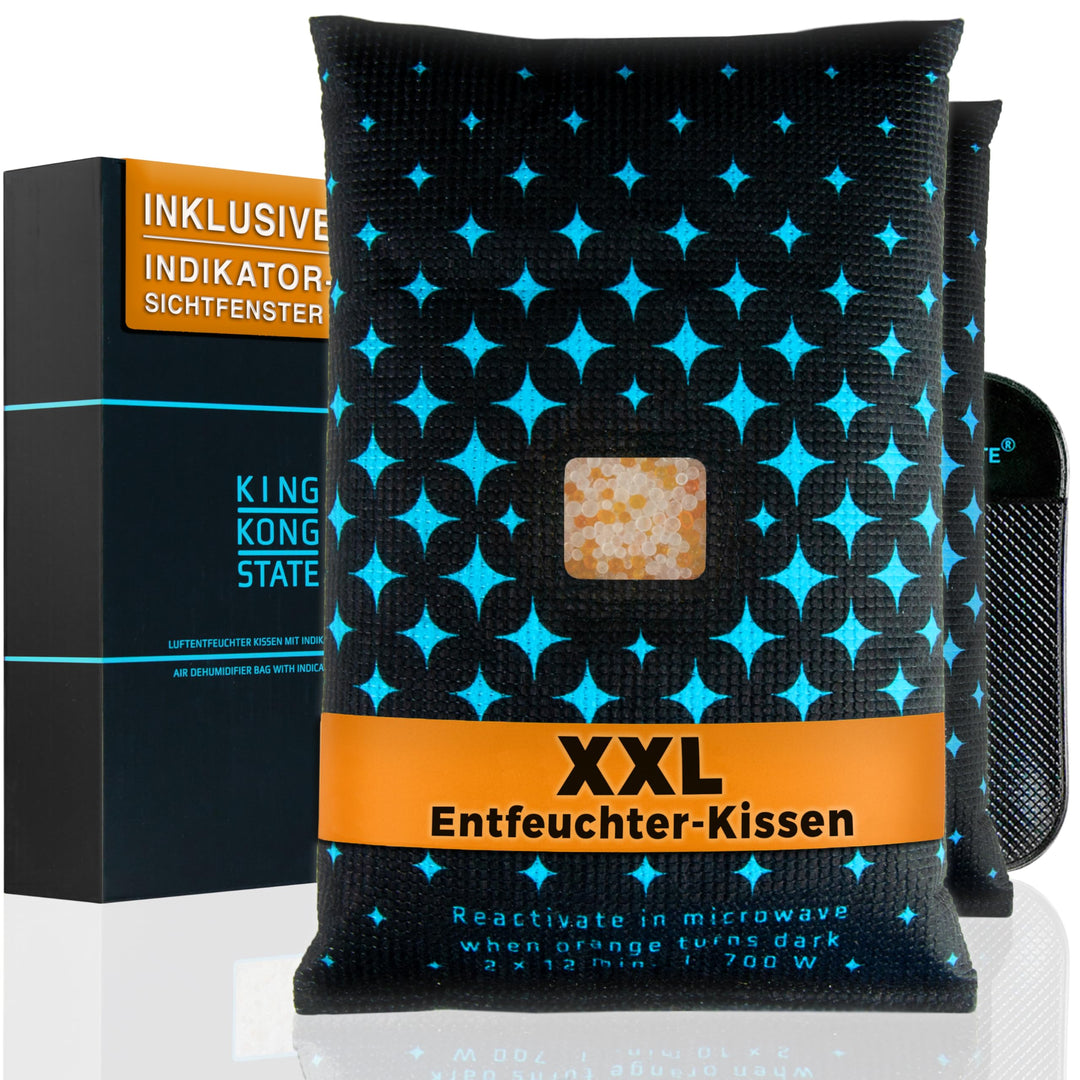 Luftentfeuchter für Autos - XXL Entfeuchter-Kissen 2x 1,2kg für beschlagene Autoscheiben - mit Indik