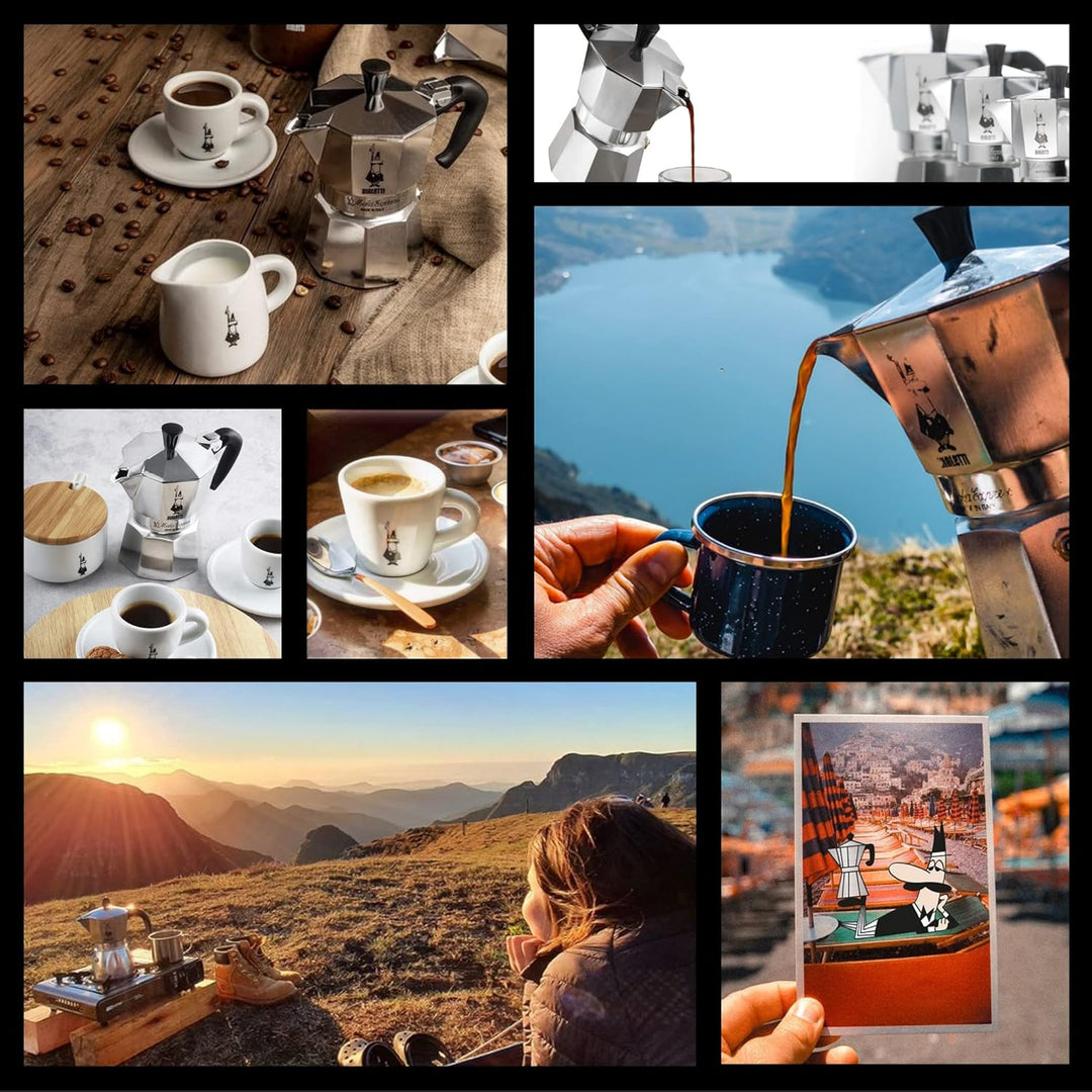 Bialetti Express Moka Pot, 1-Cup, Aluminum Silver, 6857, Aluminium Silber Aluminium Silber 1-Cup Top