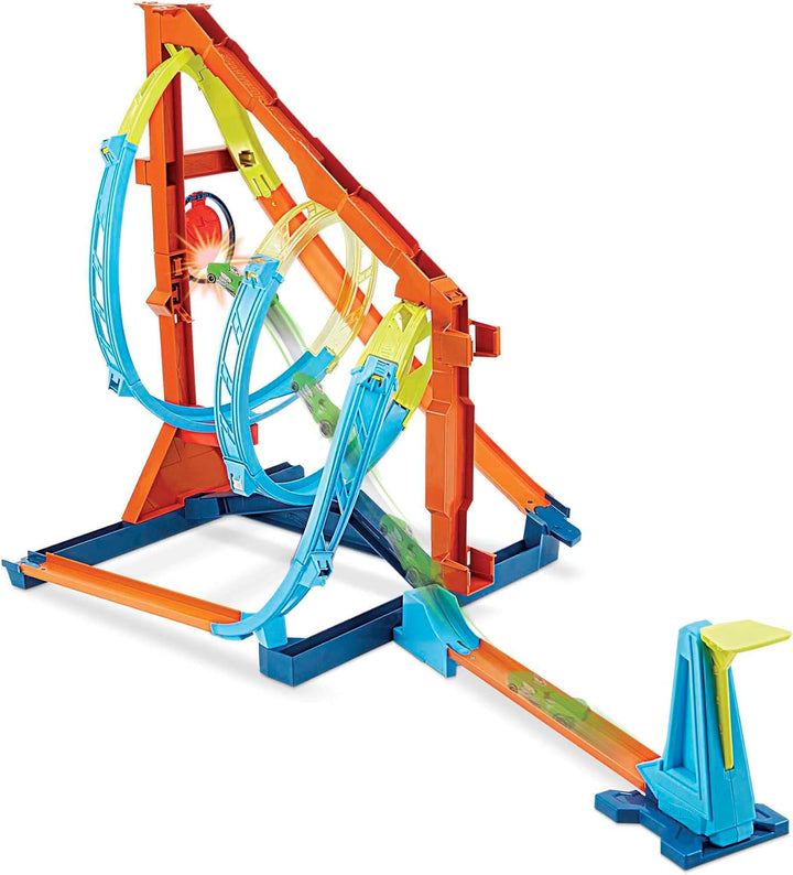Hot Wheels HDX79 - Track Builder Unlimited Looping-Twister Set, innovativer Looping-Spielspass, 2 Sp