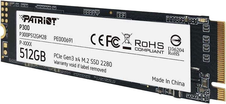 Patriot P300 512GB Interne SSD - NVMe PCIe Gen 3x4 - M.2 2280 - Solid State Drive - P300P512GM28