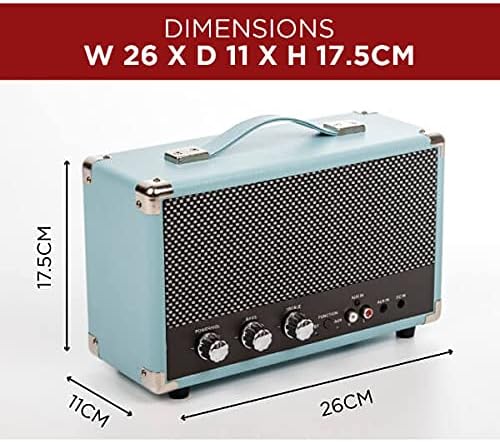 GPO Westwood Retro 25 Watt Lautsprecher mit Subwoofer, Cinch-Eingang, Bluetooth mit Retro-Gitter und