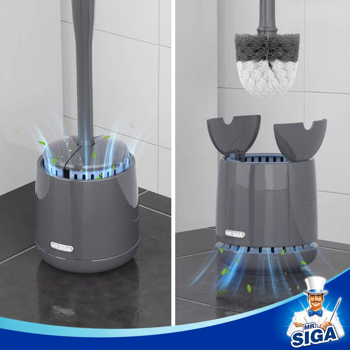 MR.SIGA Toilettenbürste WC Bürste und Halter mit schnell trocken Behälter und festem Griff, Premium