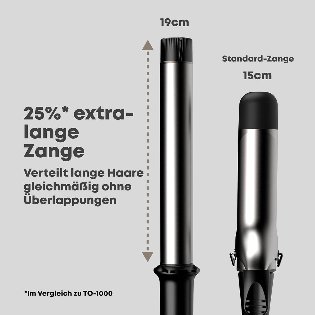 REVAMP Effortless Curls Extra Langer Lockenstab 32mm - Lockenstab lange Haare – Lockenstyler mit Arg