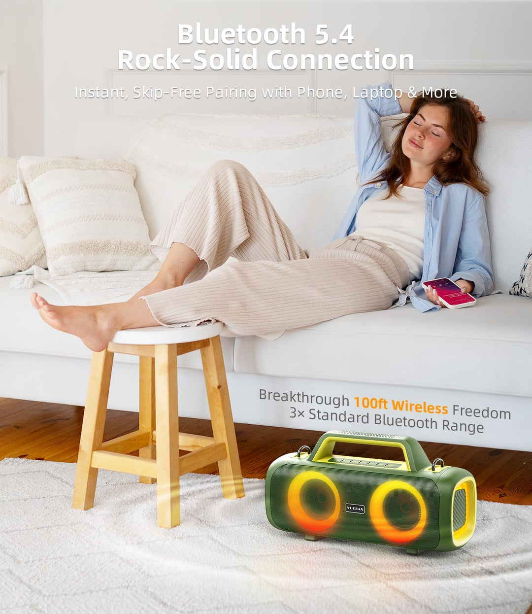 Bluetooth Lautsprecher Tragbar Musikbox 140 Peak Outdoor Bass Boost Speaker | 2 Subwoofer + 2 Tweete