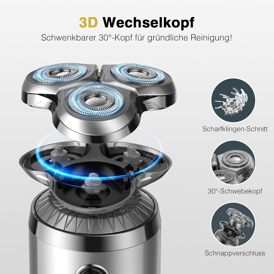 Mini Rasierer Herren Elektrisch, 3D Barttrimmer Herren - Elektrorasierer Herren/Nasenhaartrimmer Her