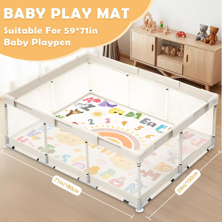 Krabbelmatt Baby 180x150cm,Faltbar Spielmatte Baby, Grosse Weiche Krabbeldecke maschinenwaschbare,Ru