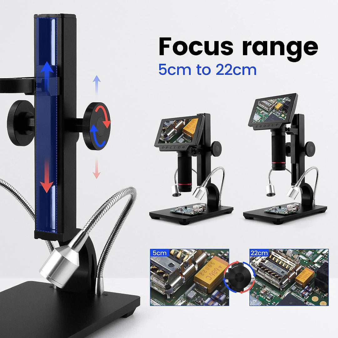 Andonstar ADSM302 Digitales HDMI-Mikroskop für Leiterplatten-Reparatur, 5 Zoll (12,7 cm) Bildschirm,