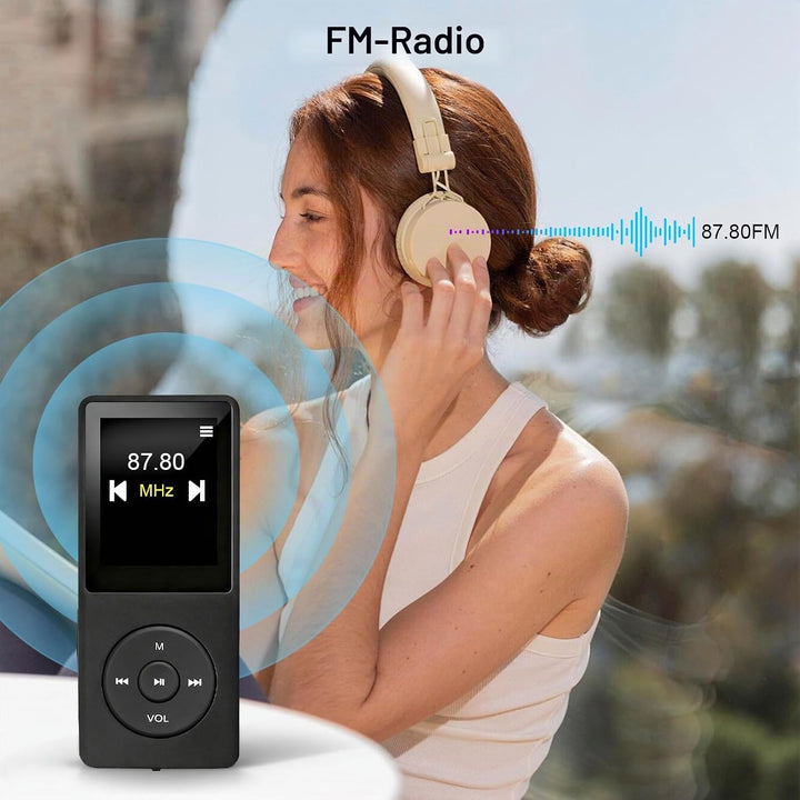 128 GB MP3-Player mit Bluetooth 5.0, COVVY Tragbarer digitaler Musik-Player mit integriertem HD-Laut