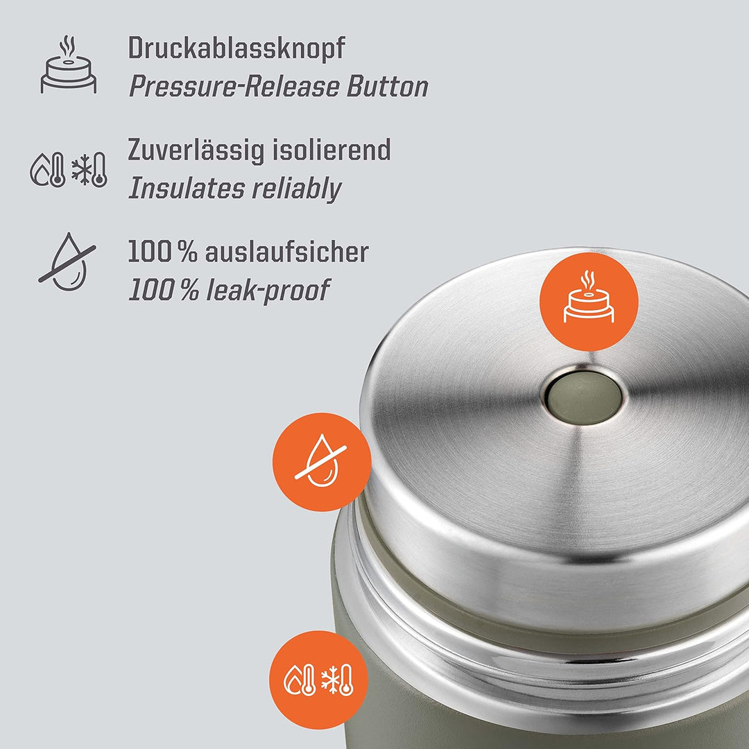 Esbit Thermobehälter Sculptor für Essen - Warmhaltebehälter 1000 ml in Stone Grey - aus Edelstahl fü
