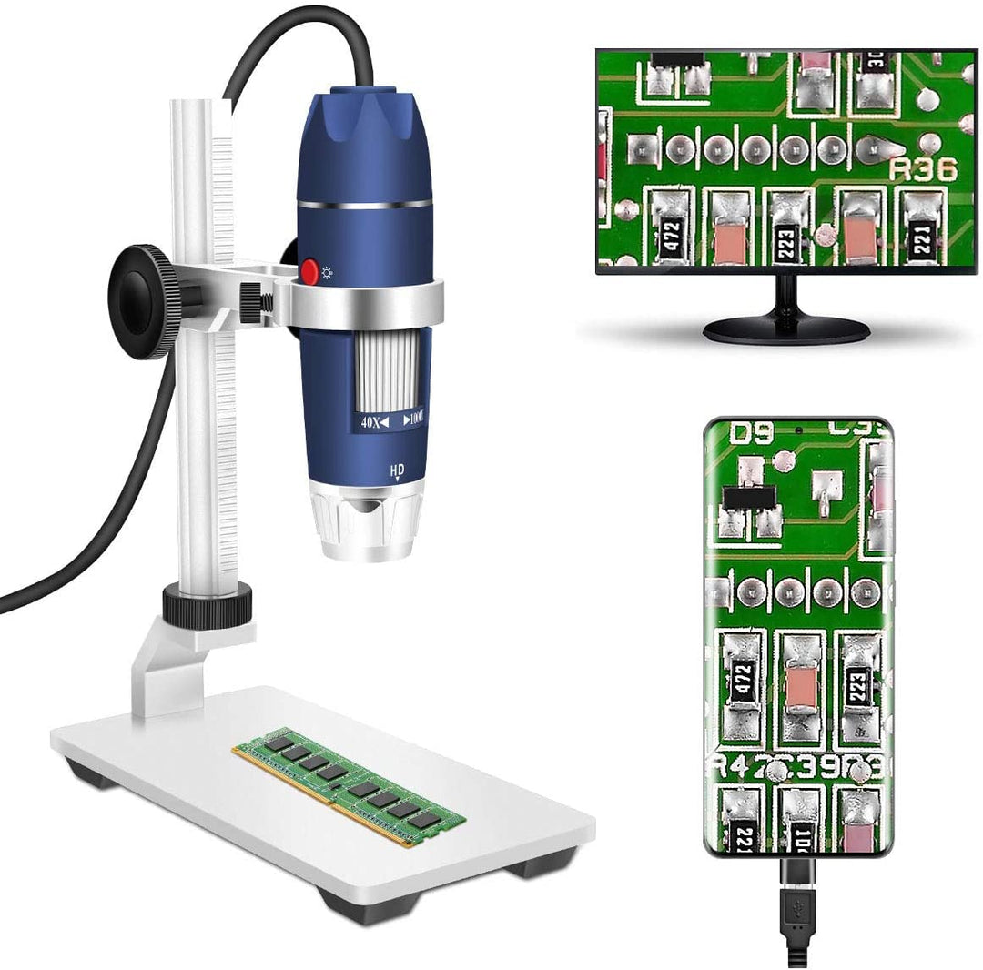 USB Digital-microscoop-Camera, Jiusion 40-1000 X Draagbaar vergrösserungs endoscopen 8 LEDs met Adap