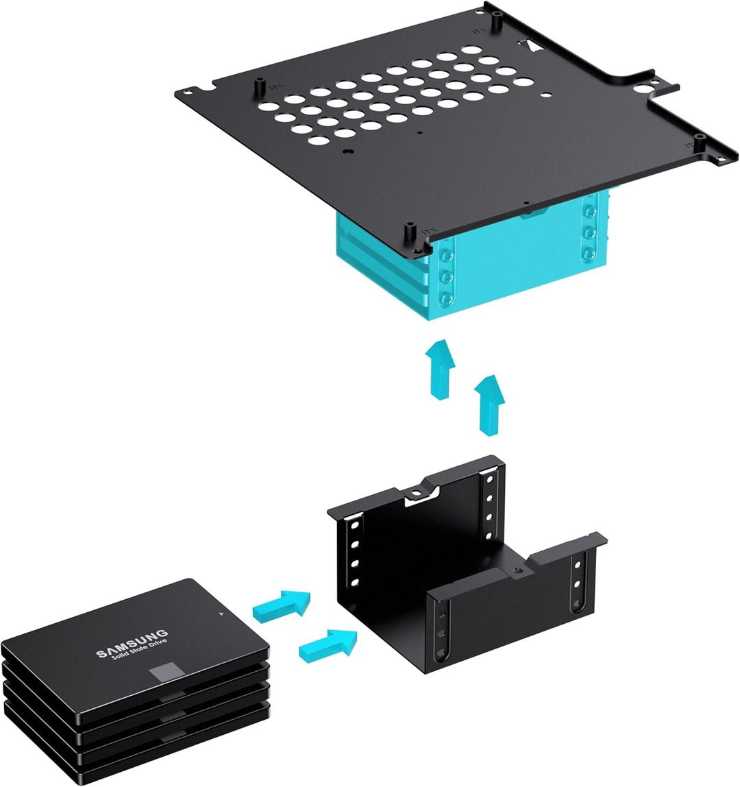 Jonsbo N10 PC-Gehäuse Schwarz – Mini-Tower für Mini-ITX, mit 2 Lüftern, bis 4X 2,5-Zoll-SSDs, kompak