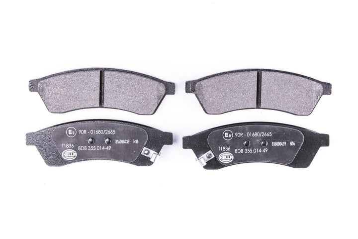 HELLA PAGID 8DB 355 014-491 Bremsbelagsatz - T1836 - Dicke/Stärke: 14.7mm - Bremssystem: Brembo - mi