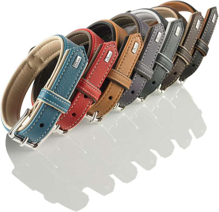 HUNTER CANADIAN Hundehalsband, Leder, hochwertig, weich, 30 (XS), chili/mokka, 30 (XS)