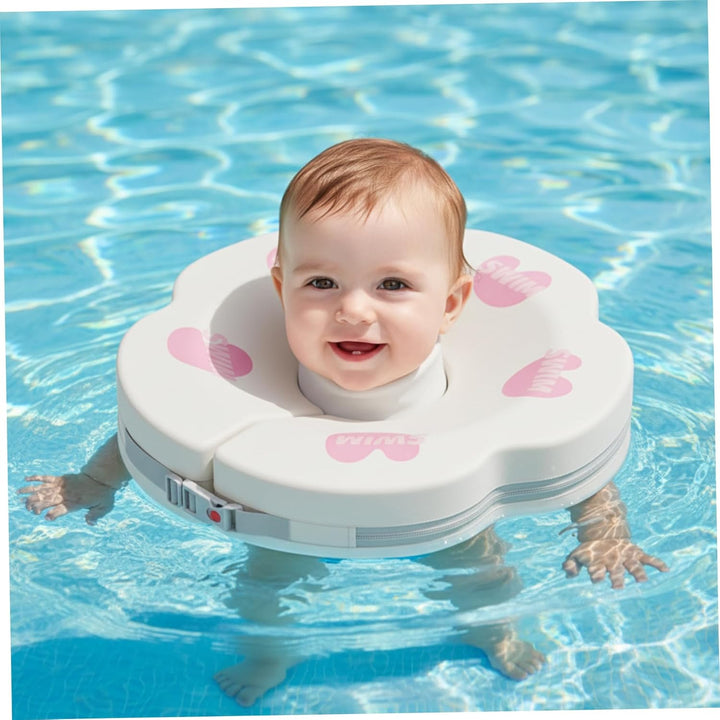 Baby-Halsschwimmer für 0–6 Monate – Verstellbarer und sicherer Schwimmschwimmer mit weichem Kragende