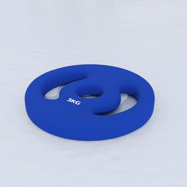 SPORTNOW Gewichtsplatte 2 x 3 kg, Hantelscheiben für Stangen Ø 2,5 cm, mit Griffen, leicht zu greife