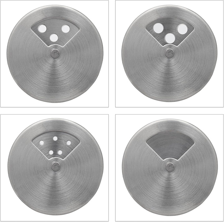 Relaxdays Gewürzstreuer, 12er Set, 3 Streugrössen, Gewürze & Kräuter, Gewürzgläser, Glas & Edelstahl