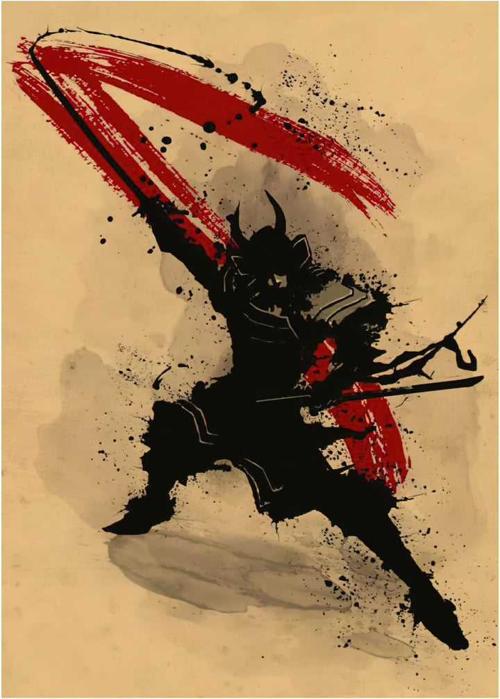 UGZDEA Japanese Samurai Leinwand Bilder, Japanese Bushido Art Portrait Poster Modern Dekoration Post