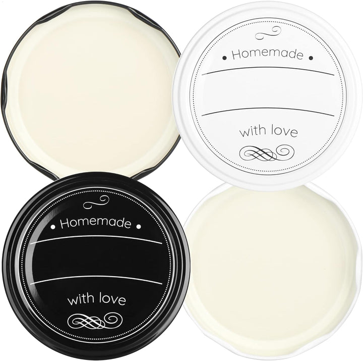 com-four® 12x Einmachgläser mit Schraub-Deckel Homemade with love in schwarz und weiss - TO Ø 82 mm