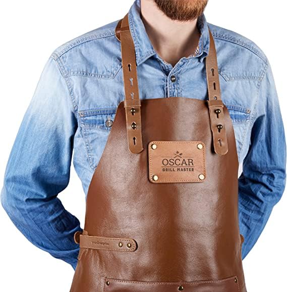 Personalisierbare Lederschürze zum Grillen - Für Männer und Frauen personalisierbar als Geschenk für