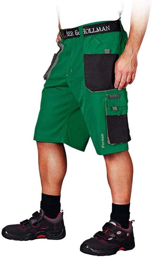 Leber&Hollman Kurze Arbeitshose Sicherheitshose Schutzhose Hose NEU (LH-FMN-TS-ZBS) M Grün-schwarz-g