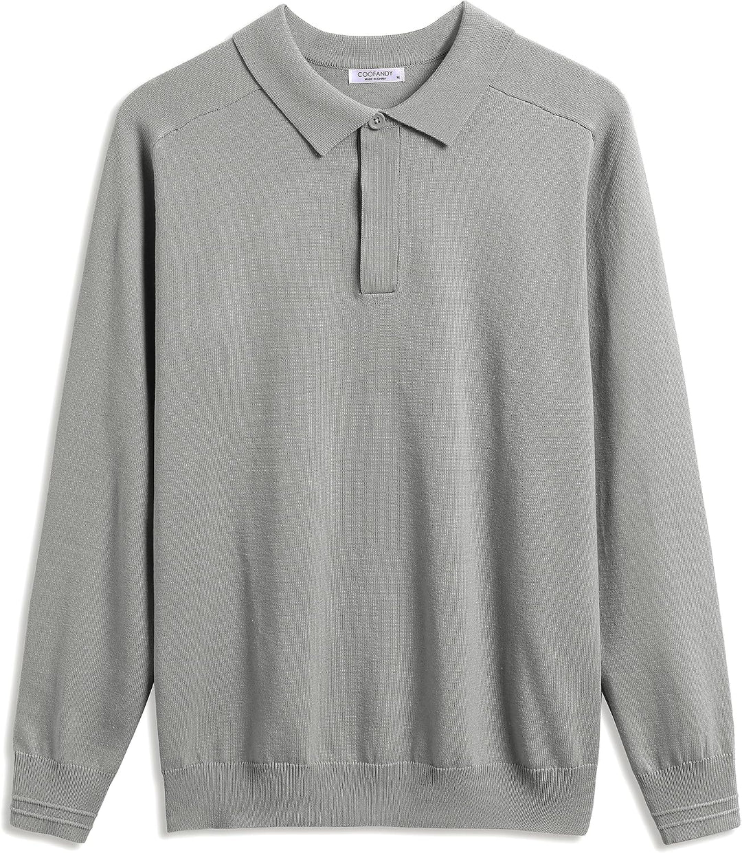 COOFANDY Strickpullover Herren Poloshirt Langarm Polo Pullover Pulli mit Polokragen Versteckte Knopf