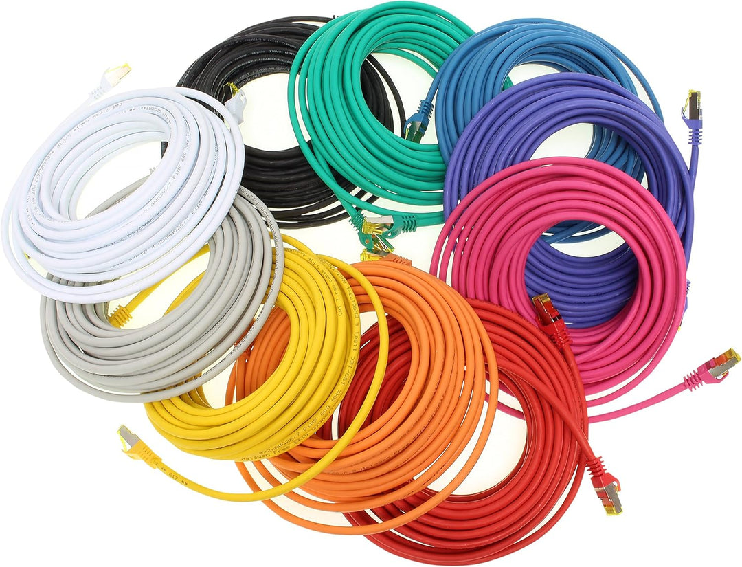 Cat.7 Netzwerkkabel 0,5m 10 Farben 10 Stück Cat7 Ethernetkabel Netzwerk LAN Kabel Rohkabel 10 Gb s S