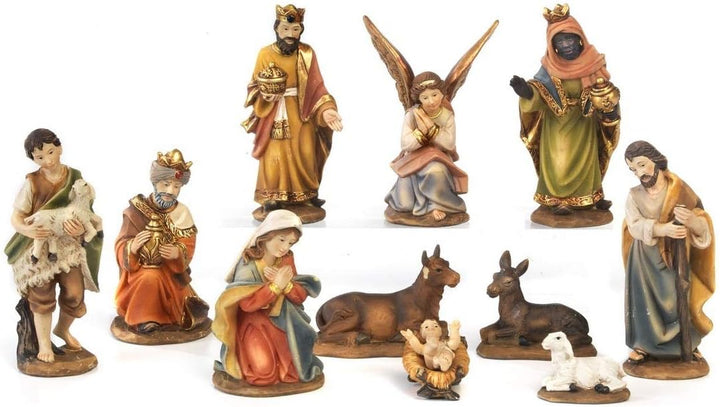 Paben – Komplette Figurensammlung für die Weihnachtskrippe, Grösse Figuren: 7 cm, 11 Motive aus