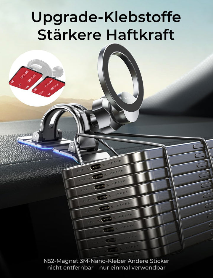 LISEN für Magsafe Autohalterung, 24X Magnet Handyhalterung Auto Magnetische, 360° Drehbar Handy Halt