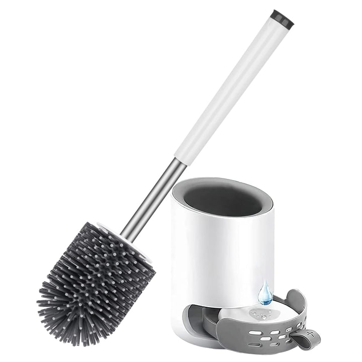 Braoses Toilettenbürste Silikon mit Halter klobürste Set Wandmontage & Stehen Edelstahl Langer Stiel