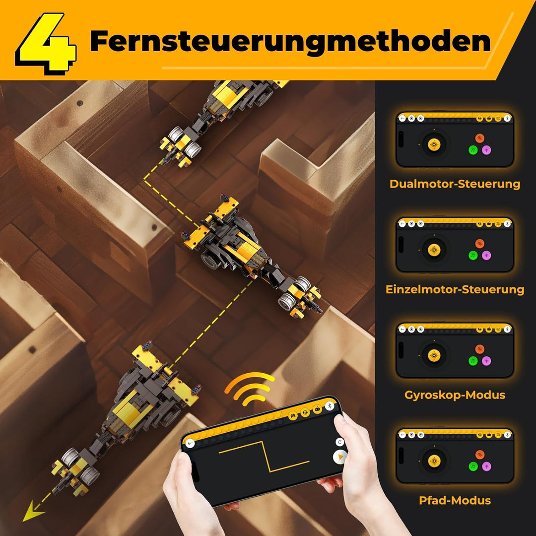 Apitor Robot R Programmierbarer Roboter für Kinder, 4-in-1 Off-Roader-Spielzeugauto Bausatz, App-Fer