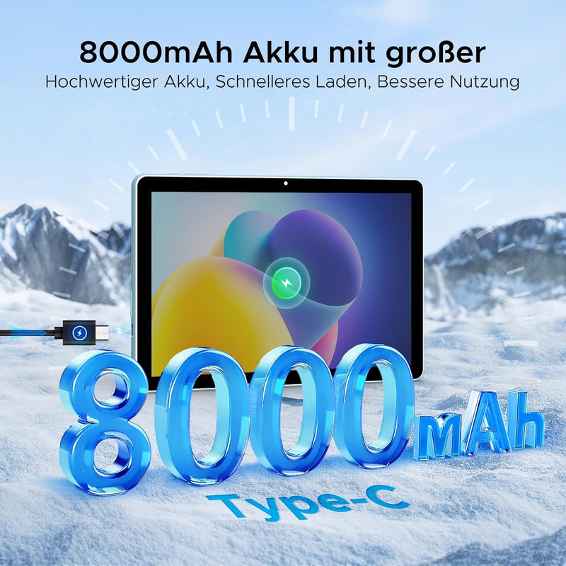 DOOGEE T10W Tablet 10 Zoll, Android 14 Tablet mit Tastatur, 9 GB RAM+128 GB ROM/1 TB Erweiterung, HD