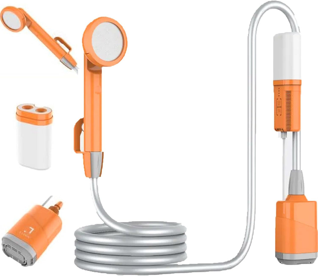 Zooma Camping Dusche Outdoor, 2-in-1 Tragbare Duschen mit Licht, Campingdusche mit Tauchpumpe, Garte