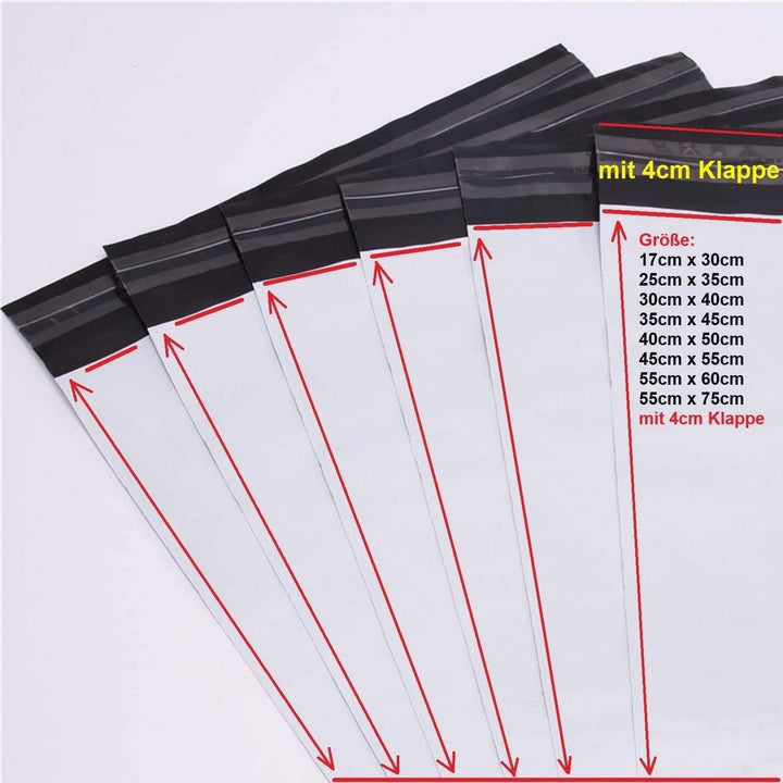 logei® 100St Folienversandtaschen Plastikversandbeutel Versandbeutel Warenbeutel Versandtasche, undu